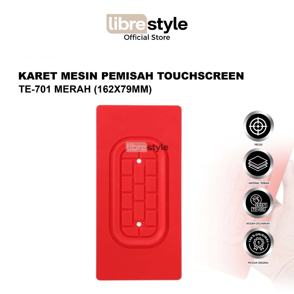 KARET SEPARATOR LCD TELIJIA TE-701 162X79MM ORIGINAL - RUBBER PAD SEPARATOR TELIJIA TE-701 MERAH ORI