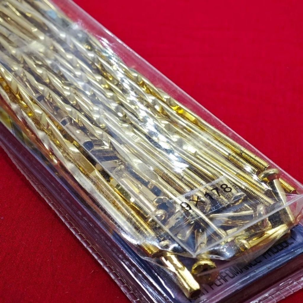 RUJI JARI JARI GOLD ULIR 9X178 EMAS set isi 36 pcs nepel 9 X 178 9mm 178mm 9 mm 178 mm universal 0.9