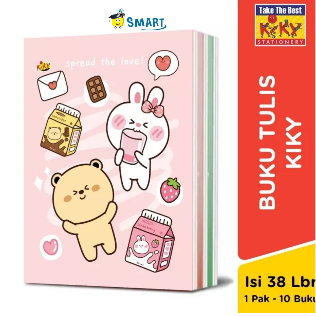 KIKY BUKU TULIS 38 LEMBAR / Buku Tulis kiky isi 38 RANDOM (1PACK , 2PACK , 3PACK)