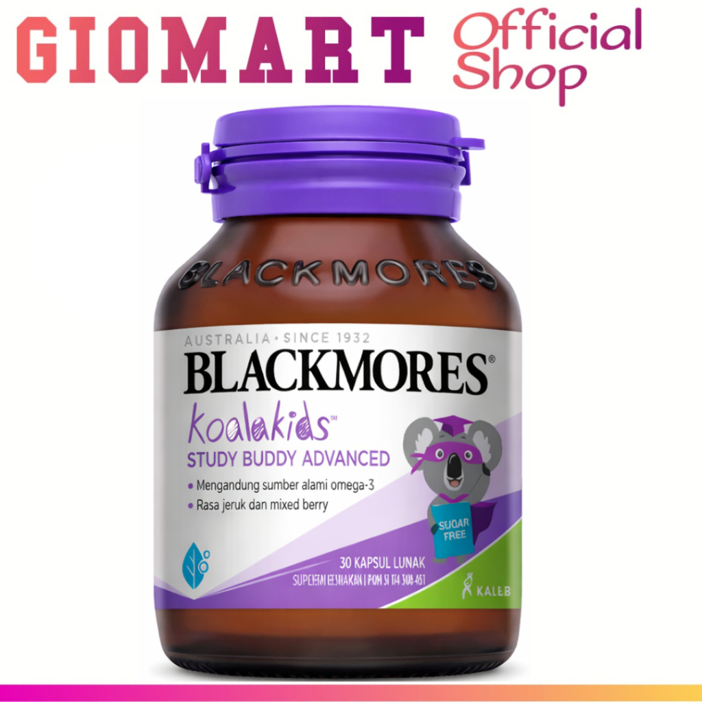 BLACKMORES Koala Kids Study Buddy Advanced 30 Kapsul Lunak – Suplemen Anak Omega 3 DHA EPA + Multivi