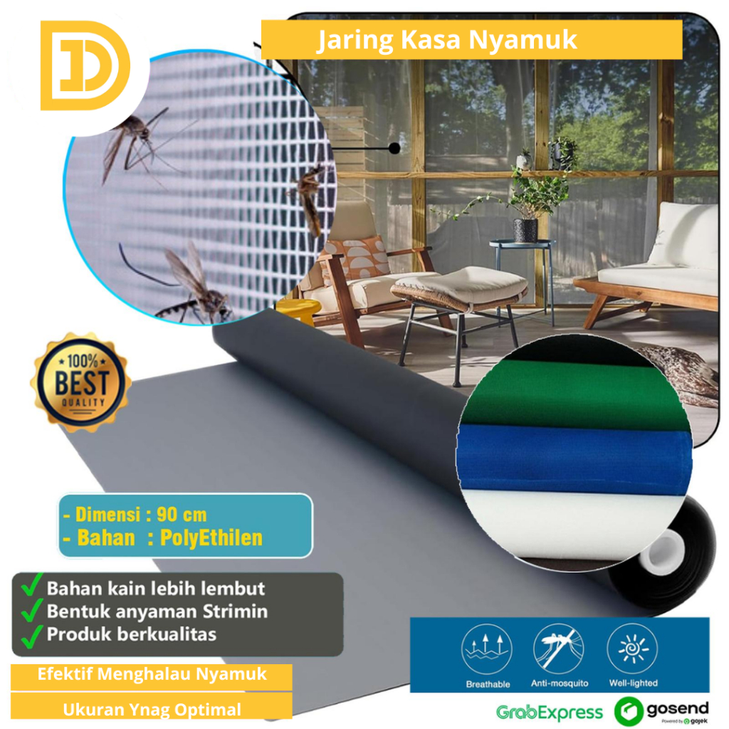 Jaring Kasa Nyamuk Pintu Kawat Penutup Ventilasi Rumah Kamar Ruangan Tidur Anti Serangga Masuk Kelam
