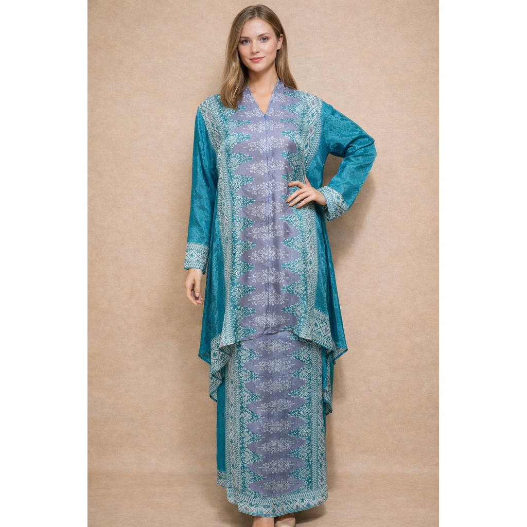 tings batik- One set Batwing wanita semi sutra