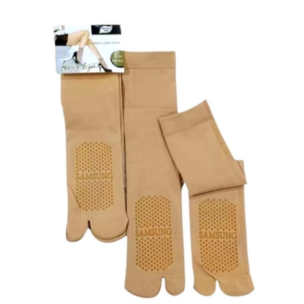 12 Pasang Kaos Kaki Stocking Jempol Panjang Sebetis Wanita || Stocking Antislip || Stocking Kulit