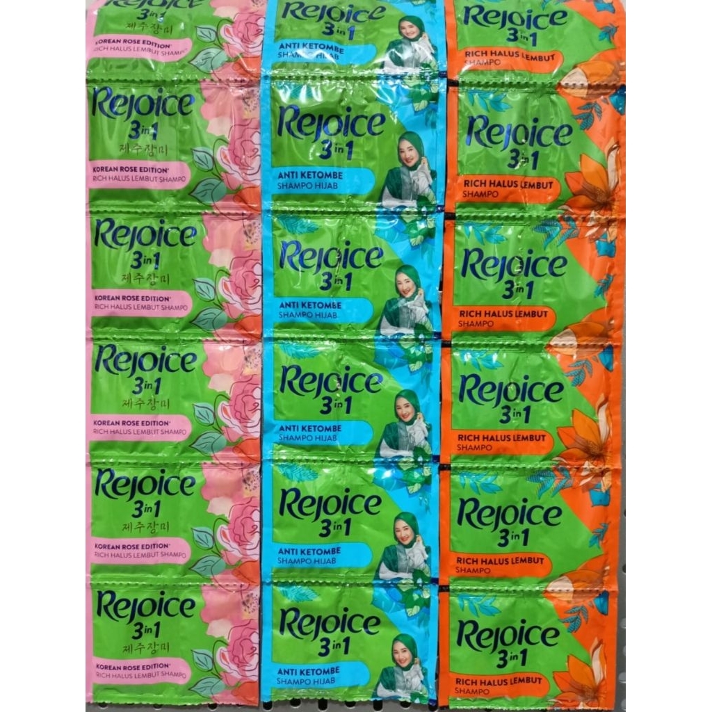 Rejoice 3 in 1 Shampoo Sachet – Renteng (Isi 12 Sachet)