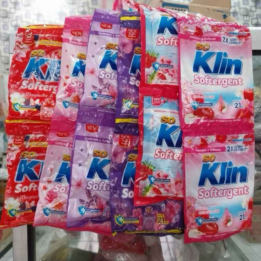 (3PCS) Soklin Detergent Bubuk 3 Sachet Soklin PK 1000an 3 Sachet, Melembutkan dan Menghilangkan Noda