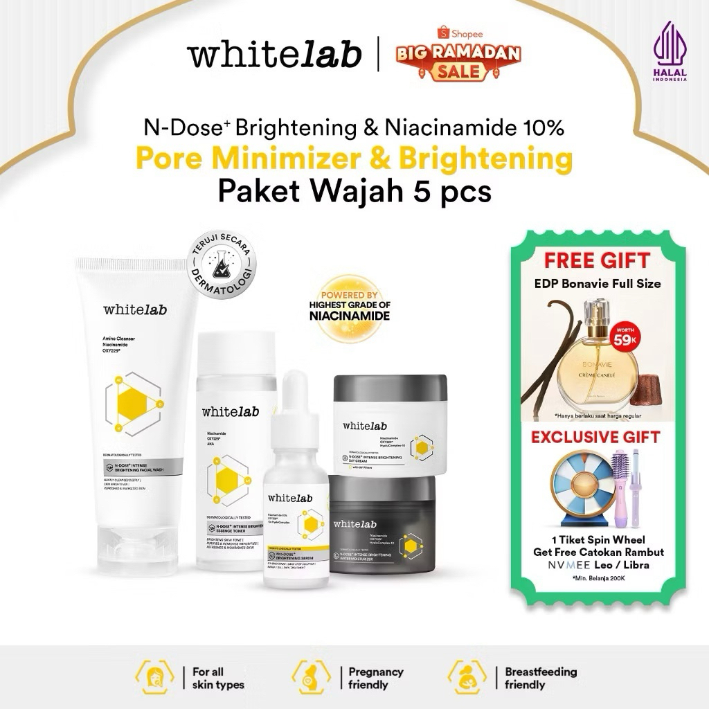Whitelab Brightening Series Paket Lengkap | Whitelab Brightening Paket Wajah & Serum