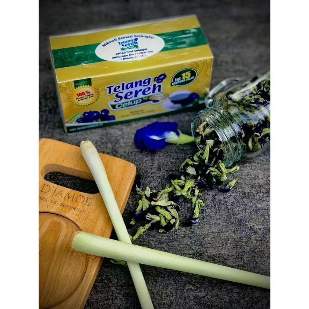 Teh celup bunga telang sereh / jamu / minuman herbal