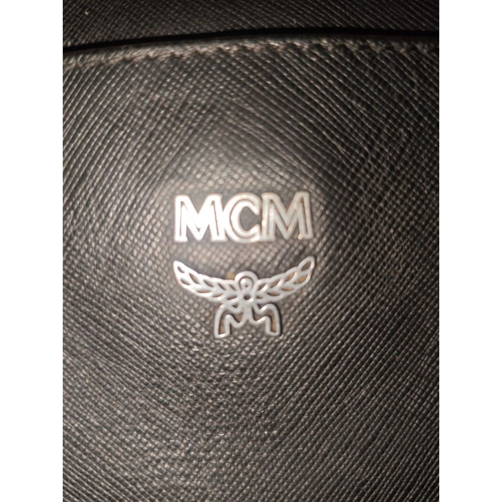 MCM leather flat messenger bag
