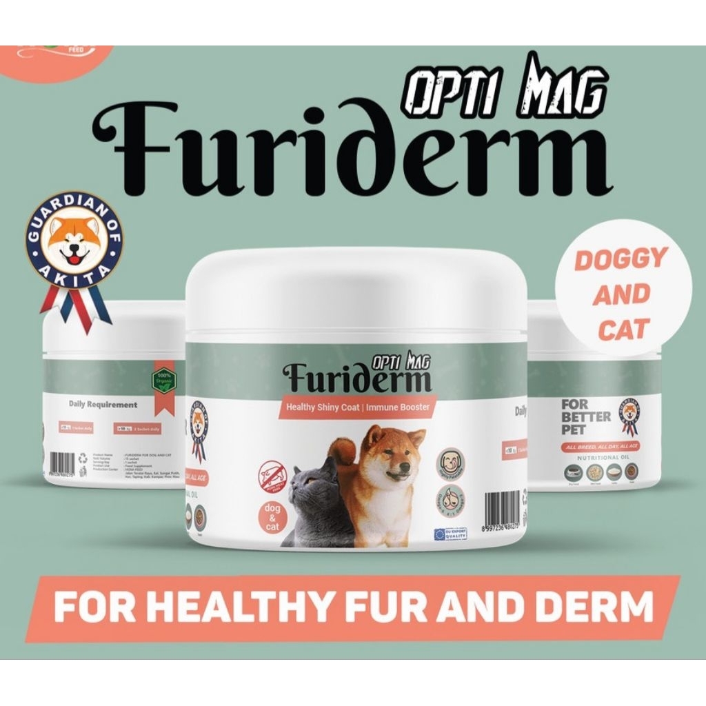 Furiderm Optimag Vitamin Bulu Anjing Kucing Immune Booster Kucing Anjing Suplemen Kucing Anjing