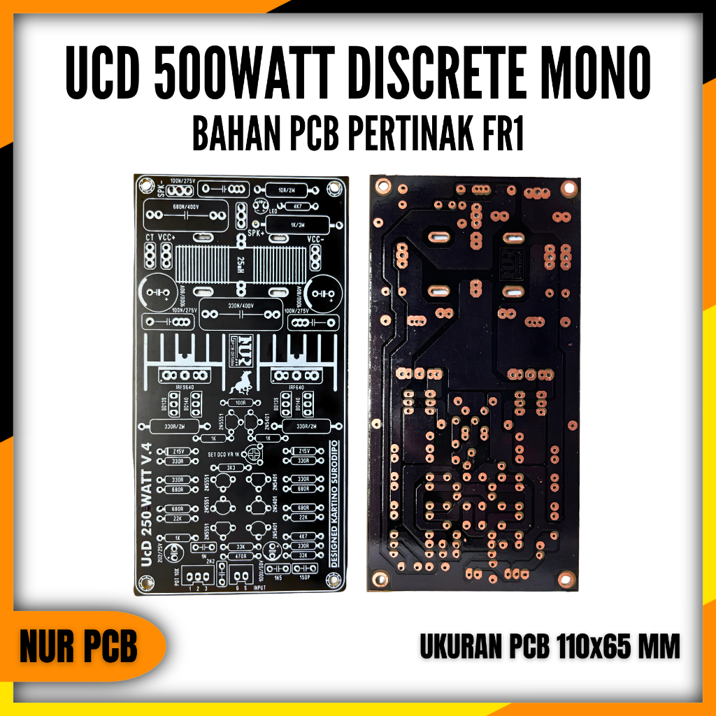 PCB Driver Power Amplifier UCD 500W Mono Discrete Mister Kartino Surodipo Audio DIY Class D PA-05