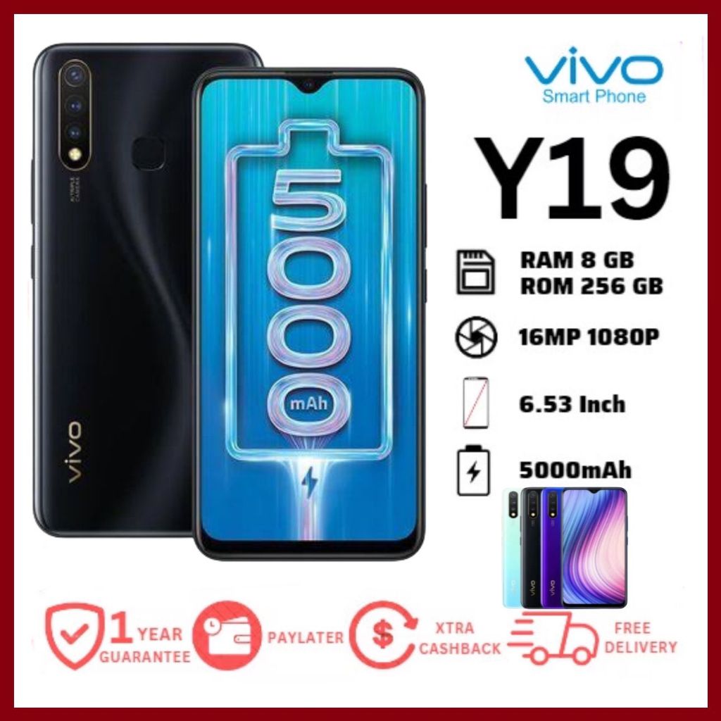 DIGITEL VIVO Y19 Ram 8/256GB  Smartphone 4G LET 6.53inches Dual SIM 20MP+13MP promo hp cuci gudang