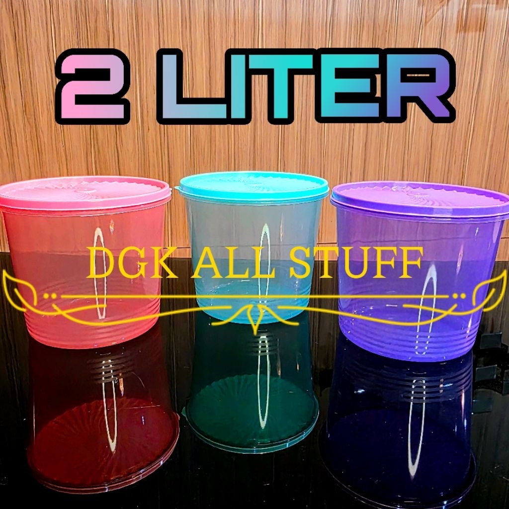 Toples Stoples Sealware Tempat Penyimpanan Kue Kerupuk Snack Lebaran Bulat Rapat Kedap Udara 2 Liter