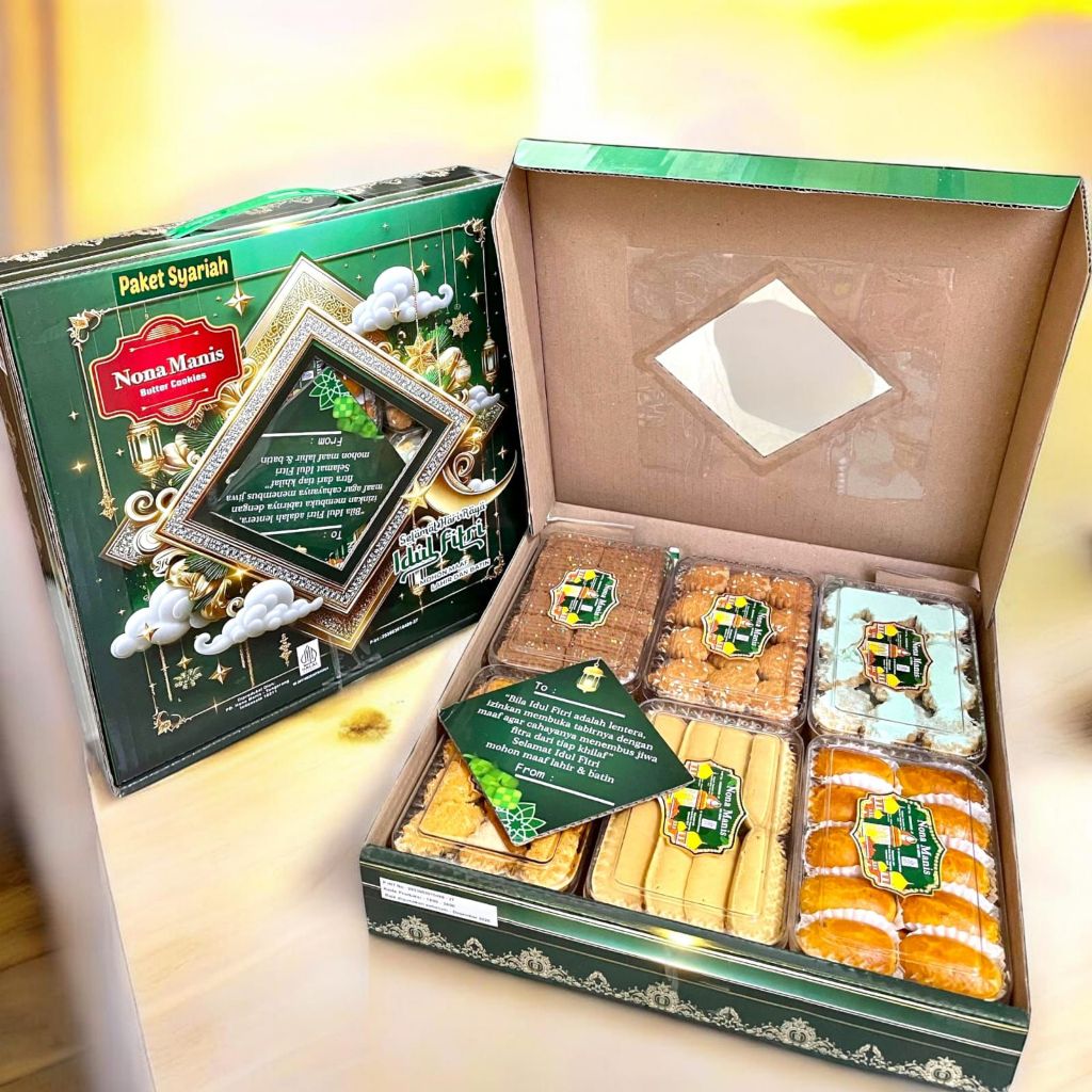 Hampers Lebaran Kue / Parcel Paket  Syariah  nona manis – Paket Kue Lebaran Isi 6 Varian Cocok Untuk