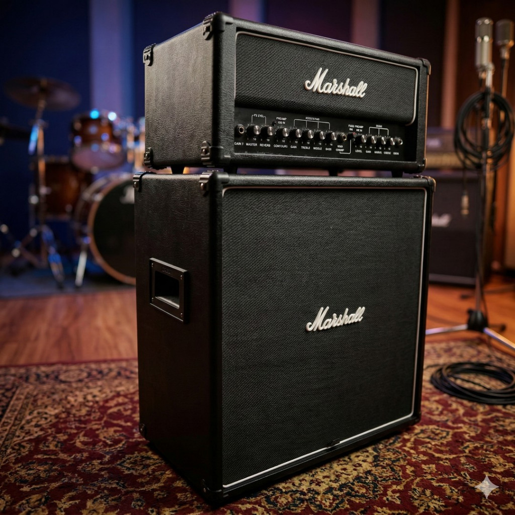 Ampli Gitar & Bass 12 Inch bluetooth bisa untuk karaoke Marshall 3 Input Head Cabinet Bonus Kabel Ja