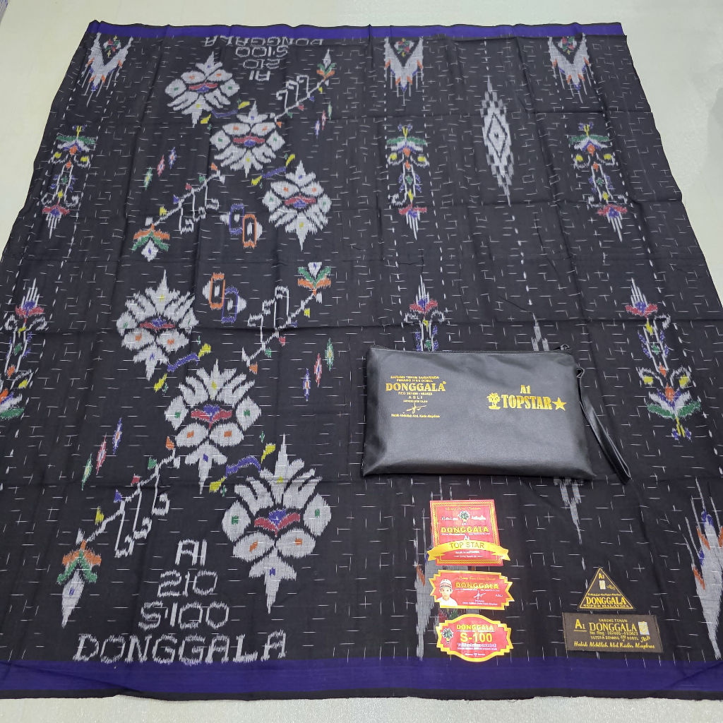 Sarung Donggala A1 Top Star S-100 Original - Sarung Tenun Donggala Murah Premium Free Dompet