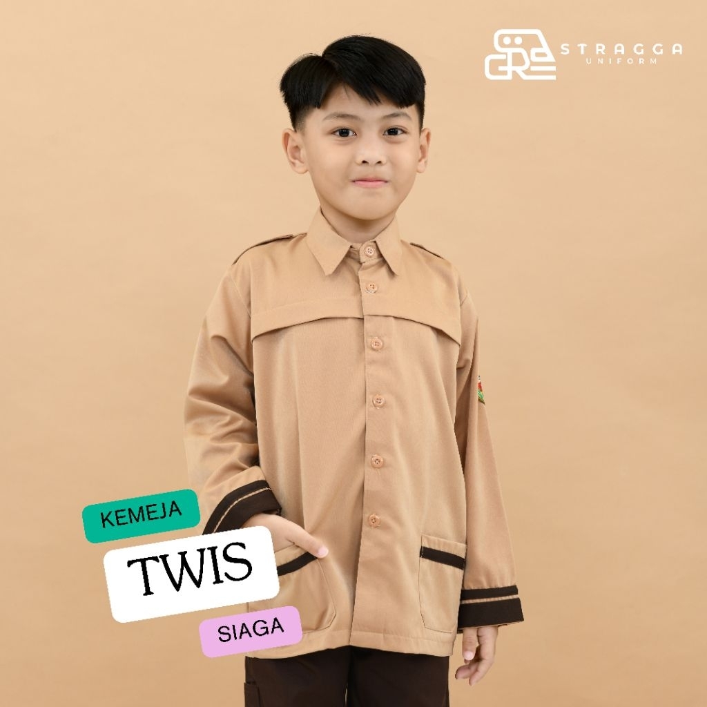 Stragga Uniform Seragam Sekolah Pramuka Siaga Lengan Panjang Tk Sd Mi Pria dan Wanita Bahan High Twi