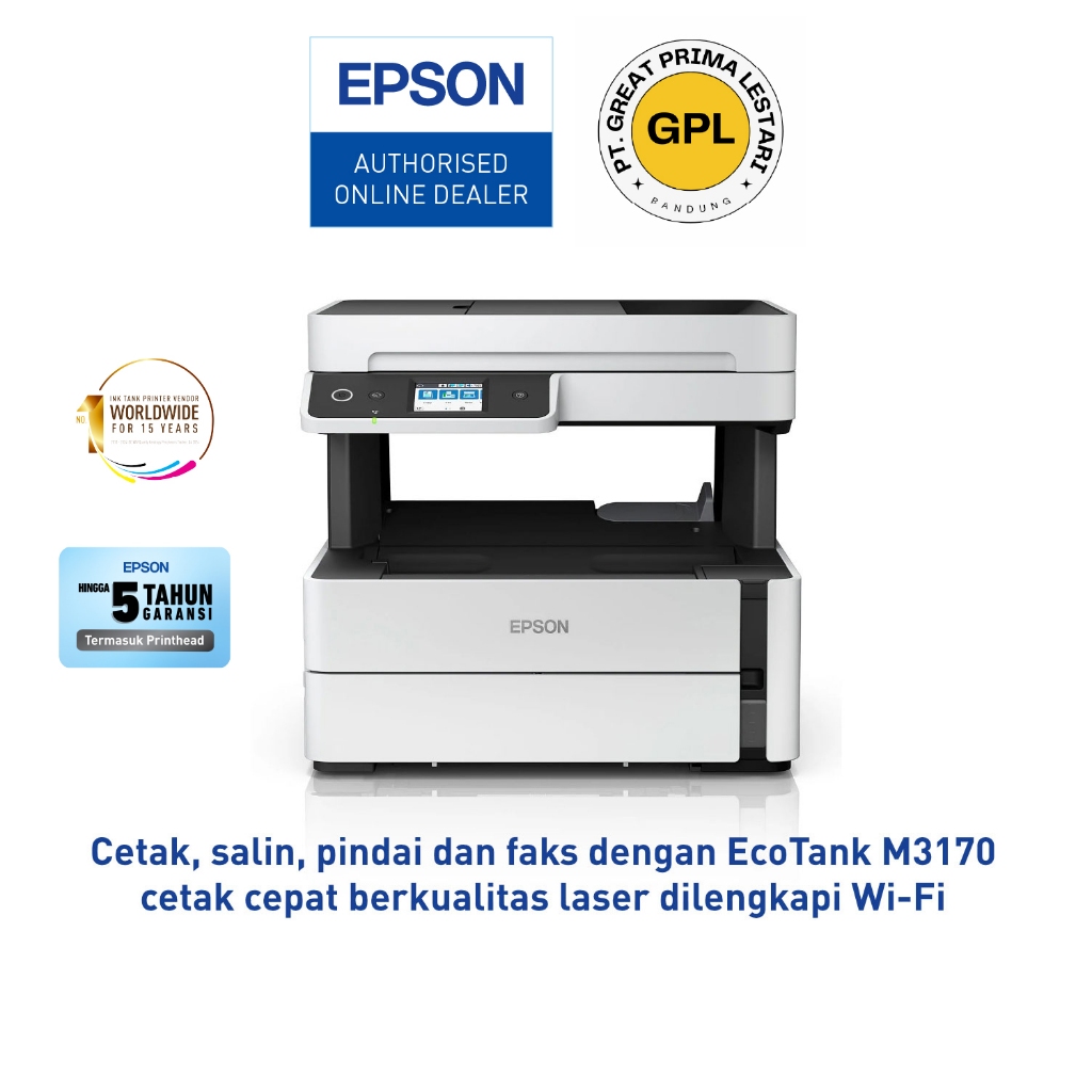 Printer Epson EcoTank Monochrome M3170 M-3170 M 3170 Wi-Fi All-in-One Ink Tank