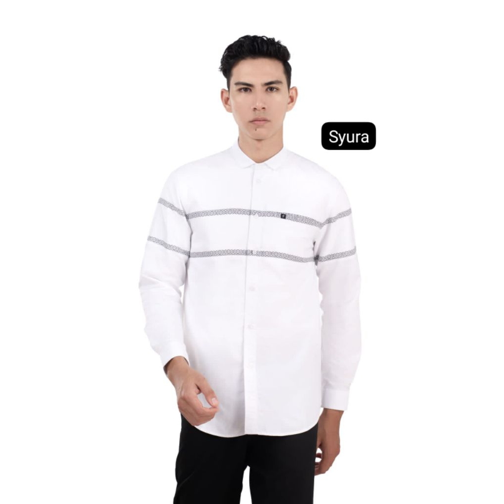 Fadkhera Syudan Syufa Syura Kemeja Pria Putih Kemko Dewasa Muslim Lengan Panjang