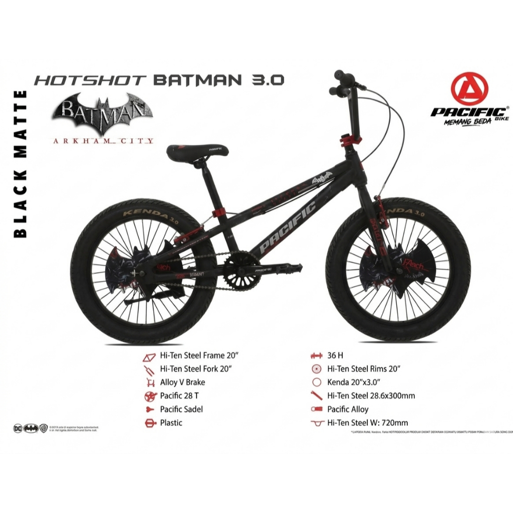 (KHUSUS KOTA BATAM) SEPEDA 20 BMX PACIFIC HOTSHOT BATMAN BA 3.0