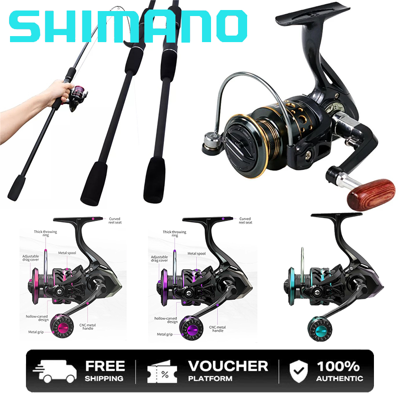 Coralov satu set reel Pancing Reel Pancing Murah Kuat Power 1.65M/1.8M/2.1M Joran Pancing Set Reel P