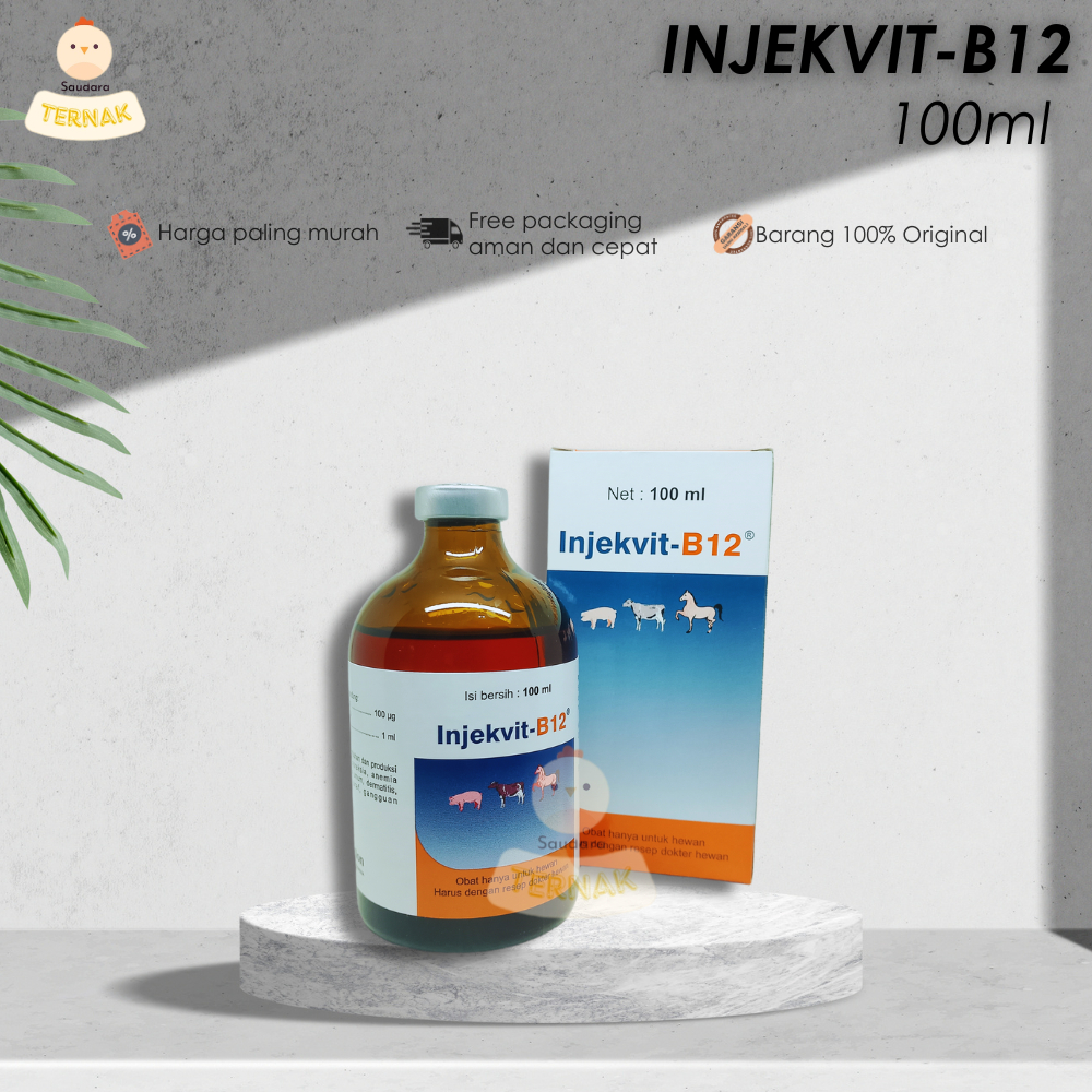 Injekvit B12 100 ml Obat Anemia Vitamin Nafsu Makan Hewan Sapi Kuda Anjing Medion