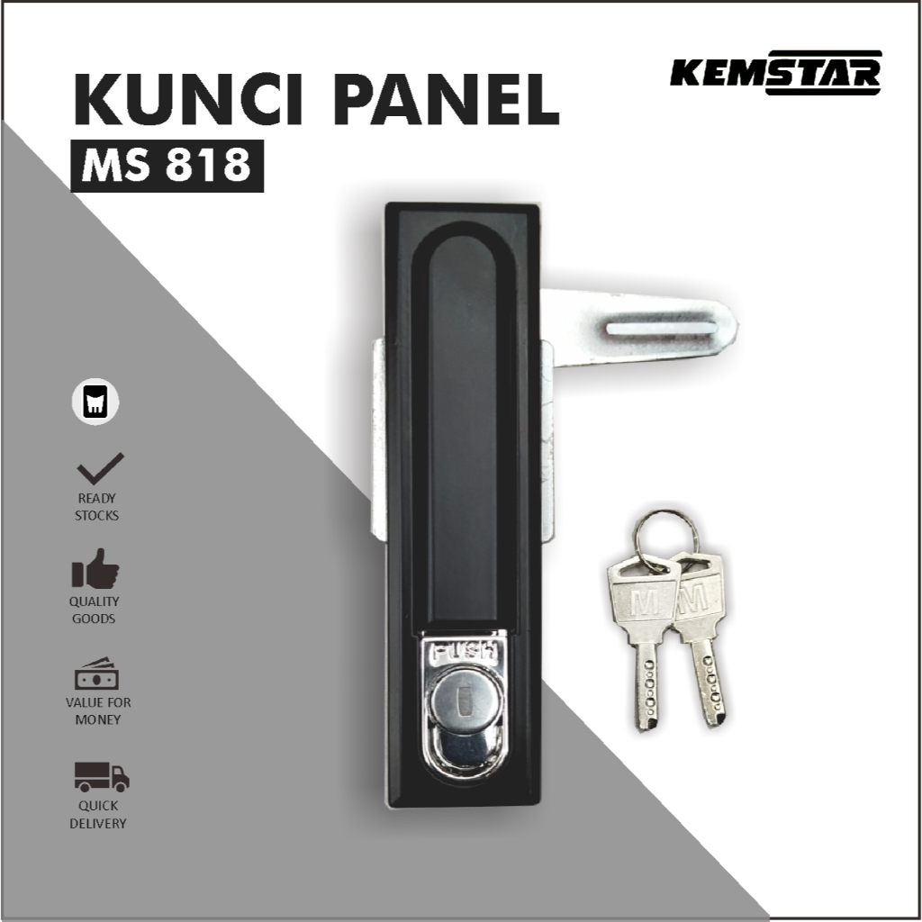 KUNCI PANEL PUSH Lock  Swing Hitam MS818