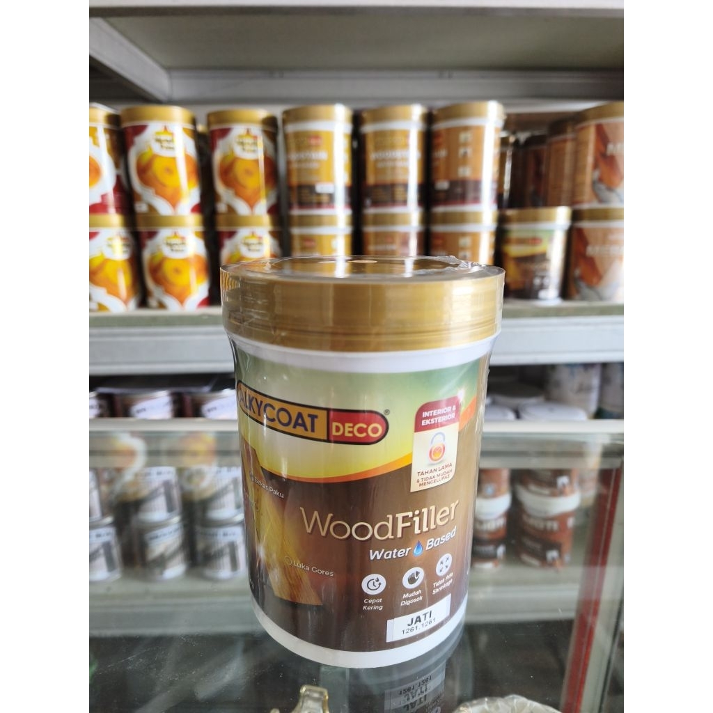 Alkycoat Woodfiller Jati 1Kg / Cat Dempul Kayu / Dempul Kayu Jati