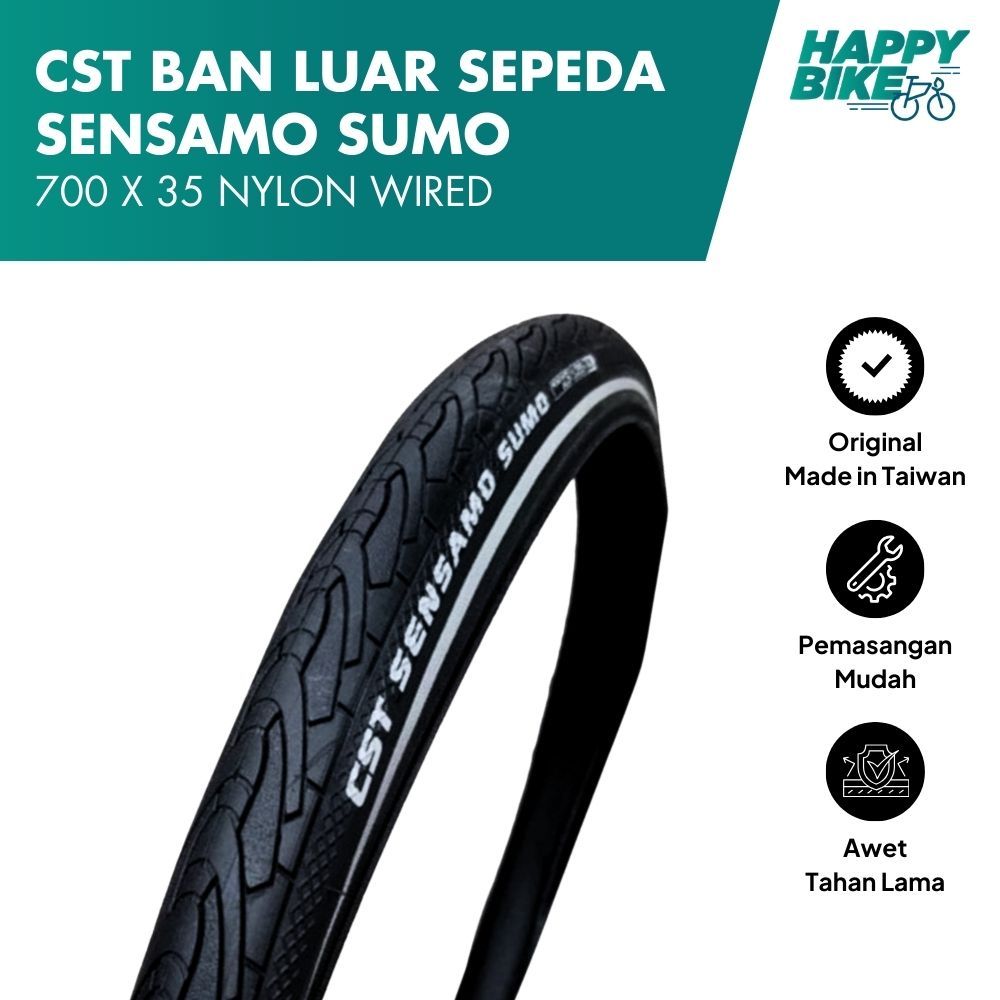 CST Tire Ban Luar Sepeda Road Bike Gravel City Bike Sensamo Sumo 700 x 35