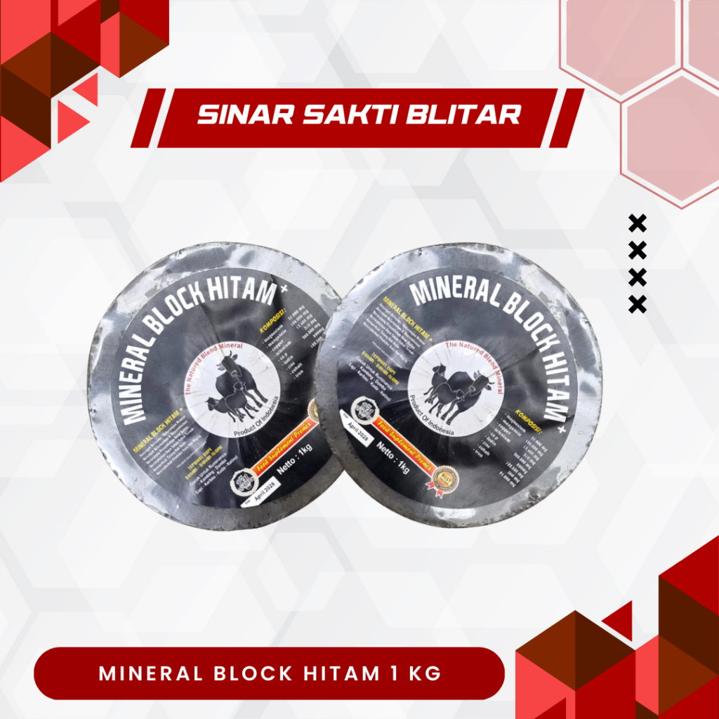 MINERAL BLOK ORIGINAL 1KG HITAM - Premium New Formula Premix Block Mineral Block Sapi Kambing Minera