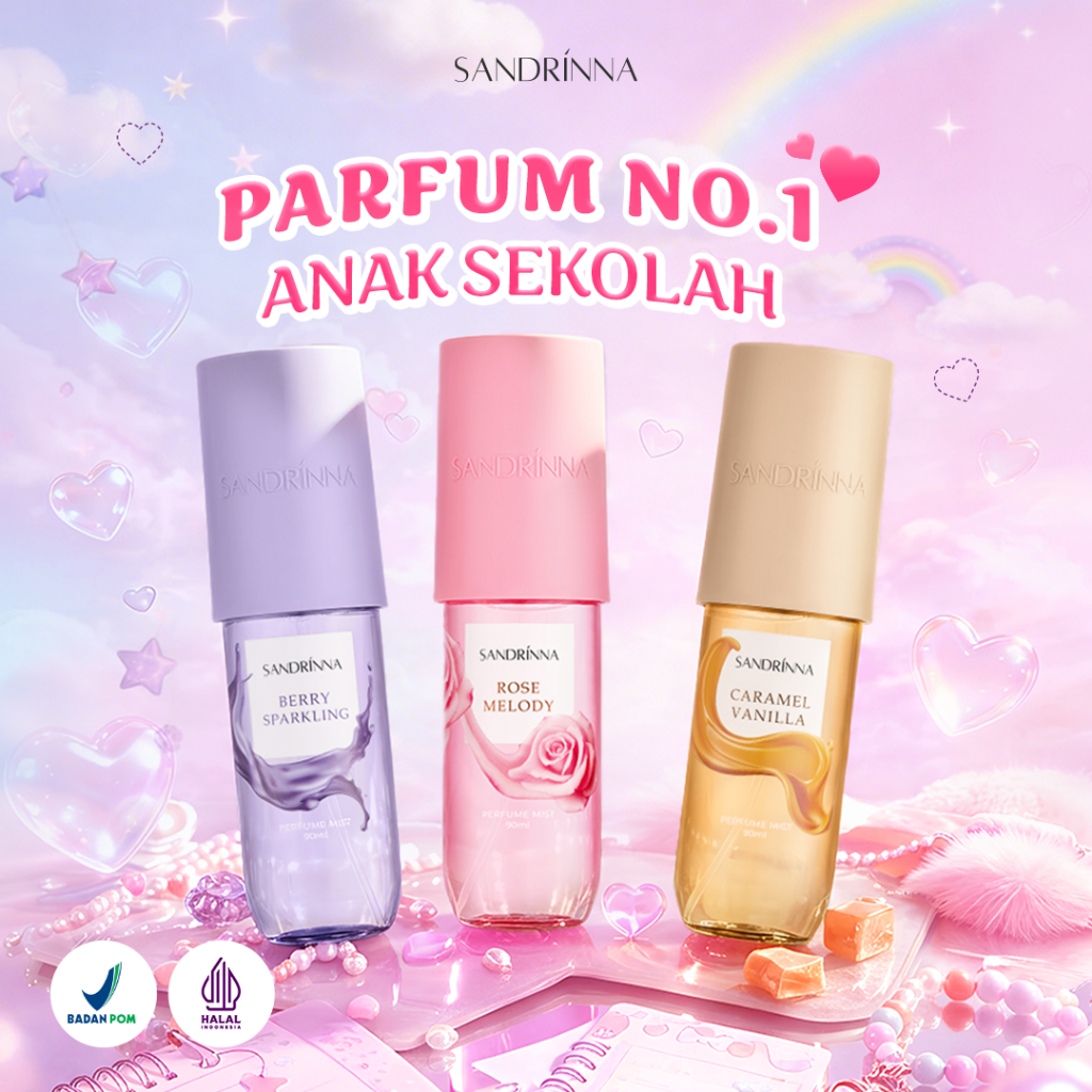 [BUNDLING 3] Sandrinna Berry Sparkling + Rose Melody + Caramel Vanilla Parfum 90ml - Keharuman Roman