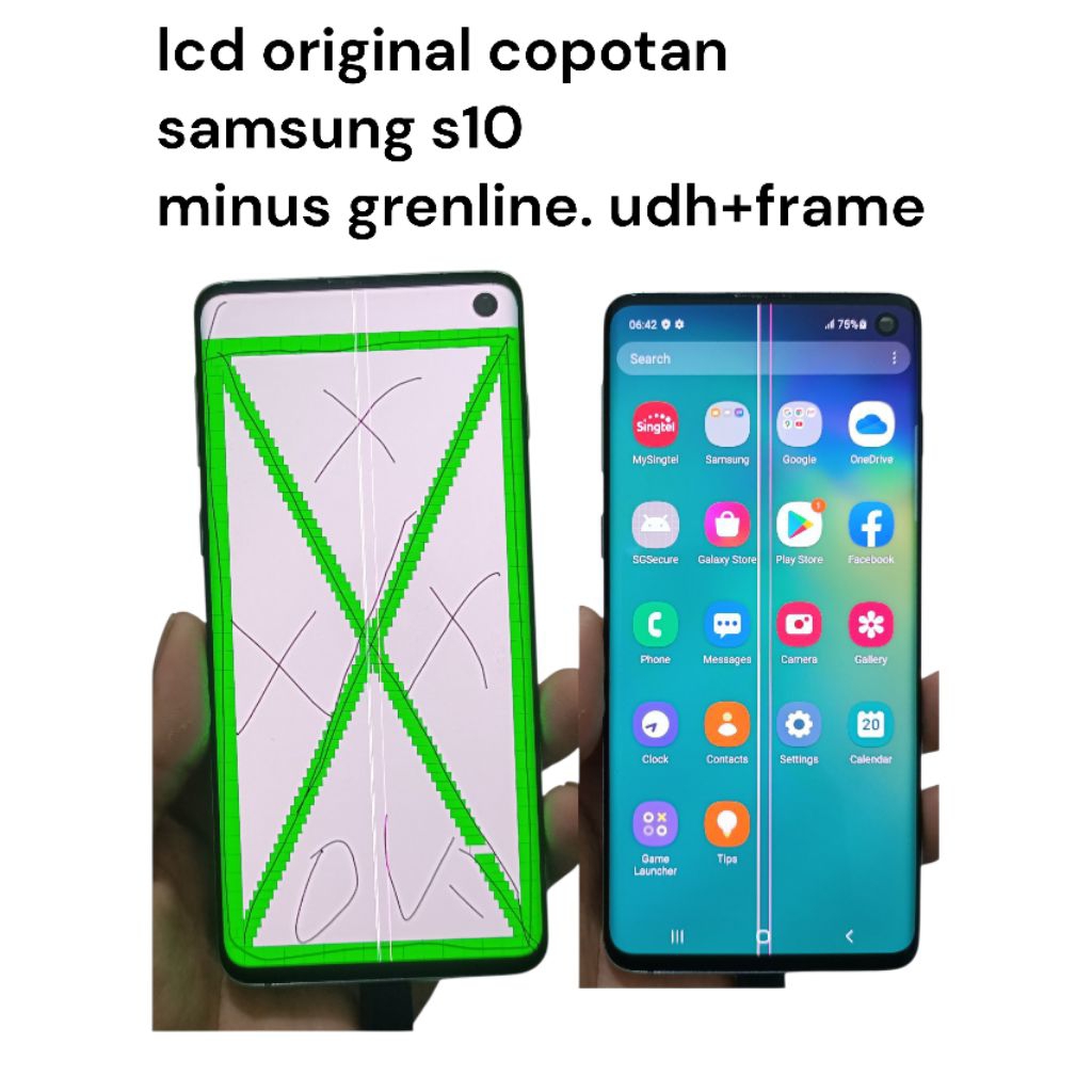 lcd original copotan samsung s10