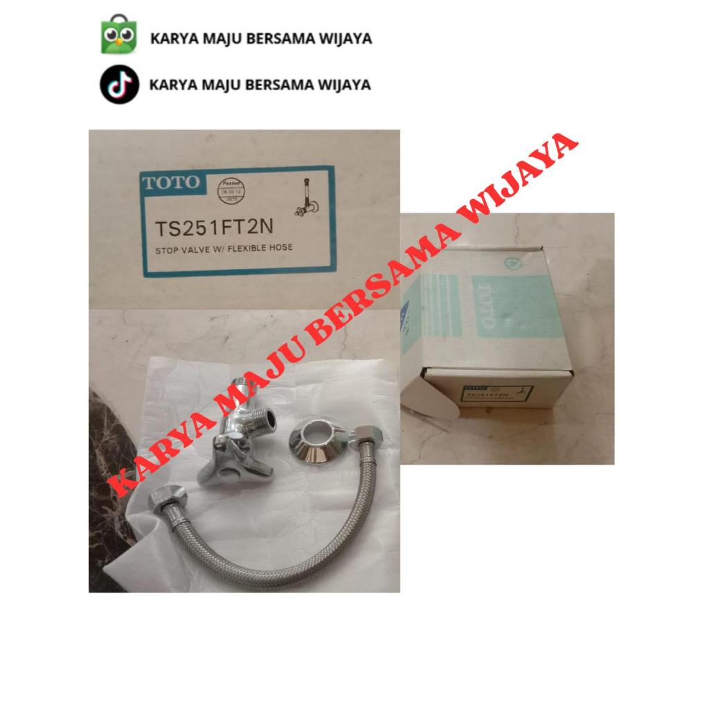 kran cabang 1/2 + selang flexible kloset duduk toto TS251FT2N