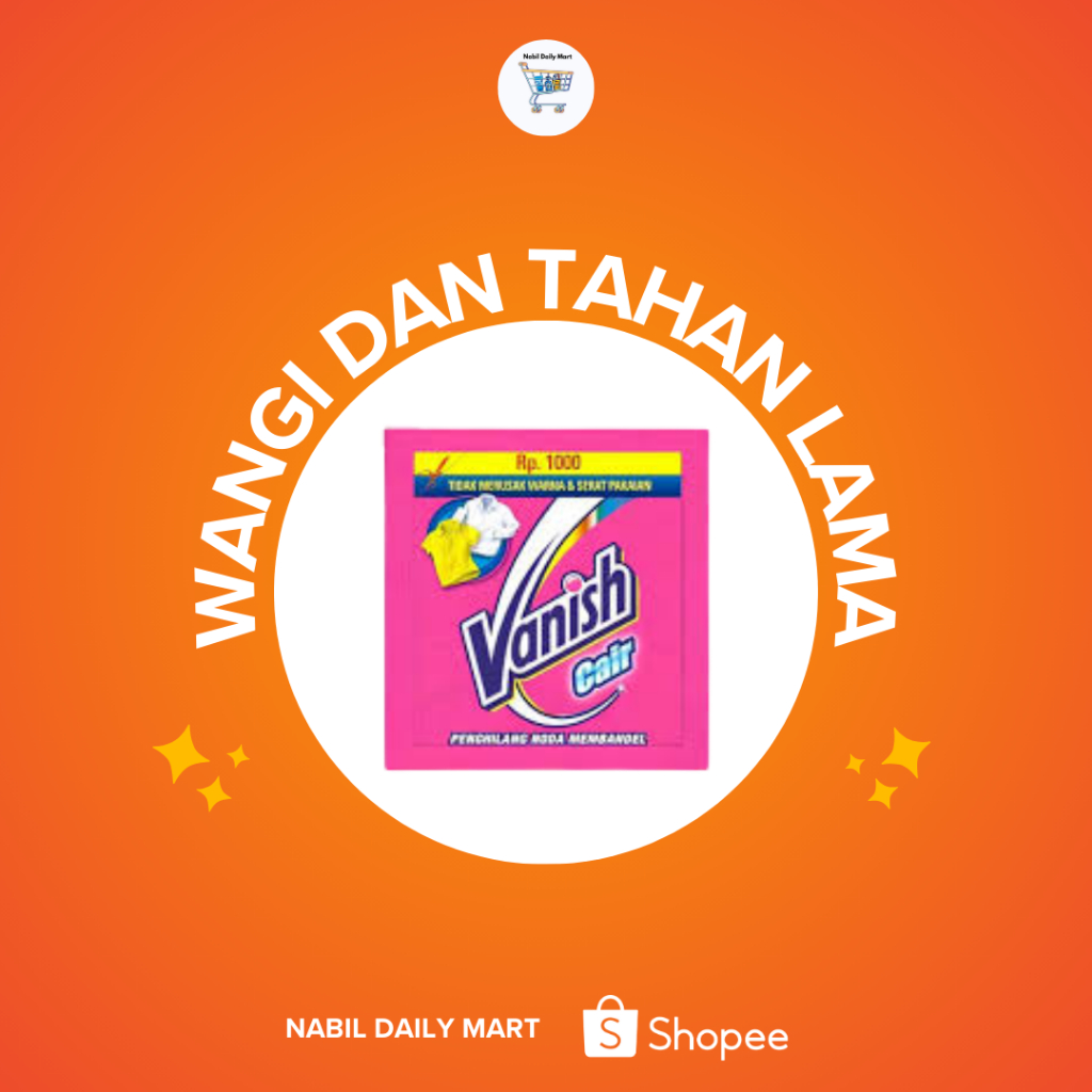 Vanish Cair Penghilang Noda Pakaian Pink - 1 Renceng (12 Sachet x 15ml)