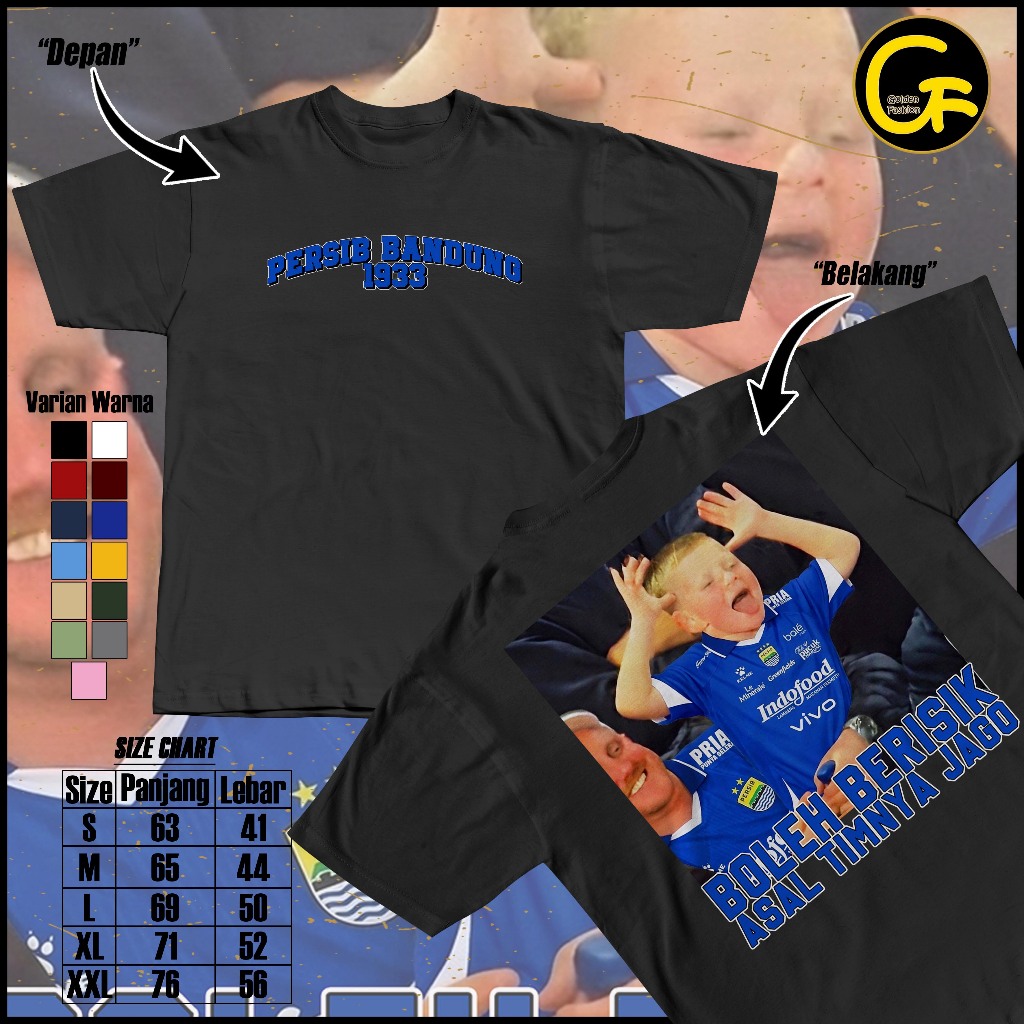 Kaos Boleh Berisik Asal Timnya Jago Tshirt Persib Bandung Kata kata Cotton Combed 30s DTF Dewasa Pri