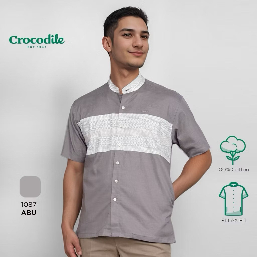 Crocodile Baju Koko Pria 1087 Abu