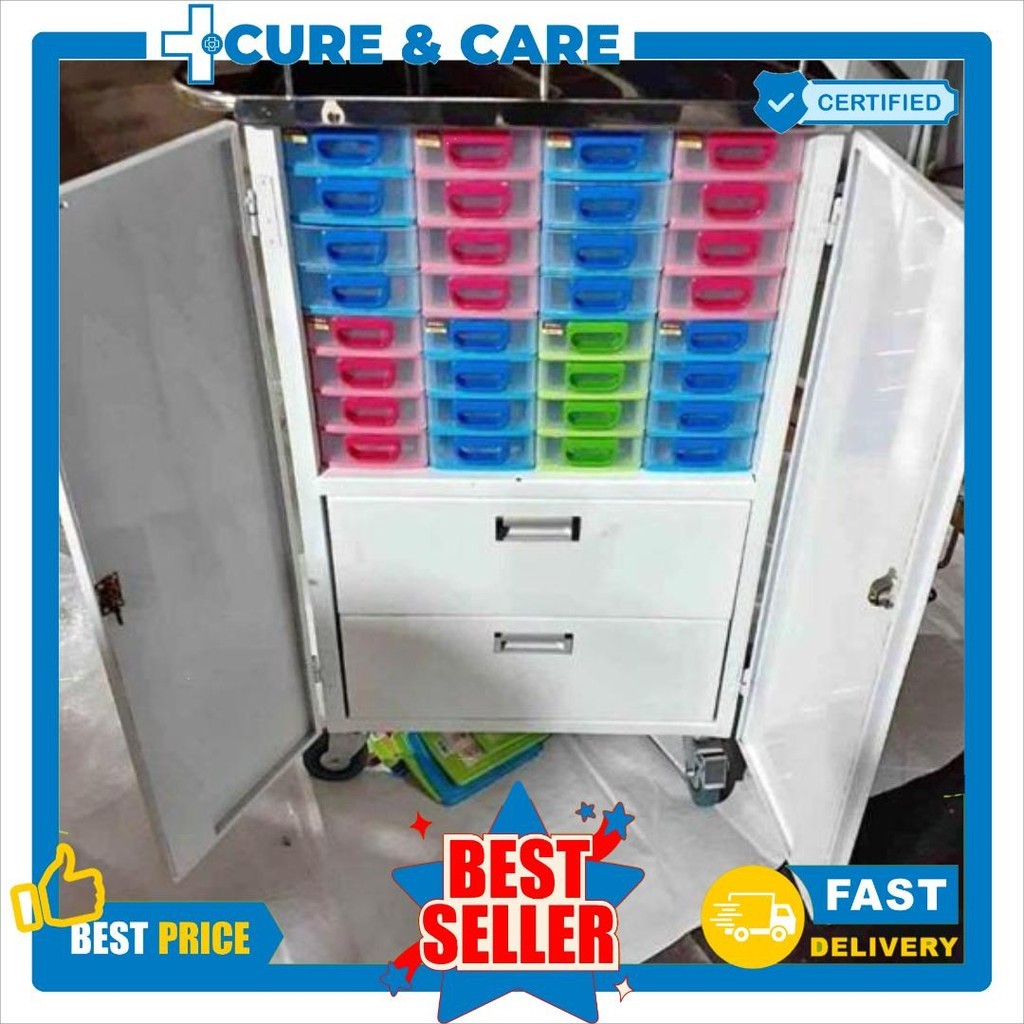 Trolley Obat Medicine Cabinet Troli Simpan Obat Lemari Penyimpan Obat