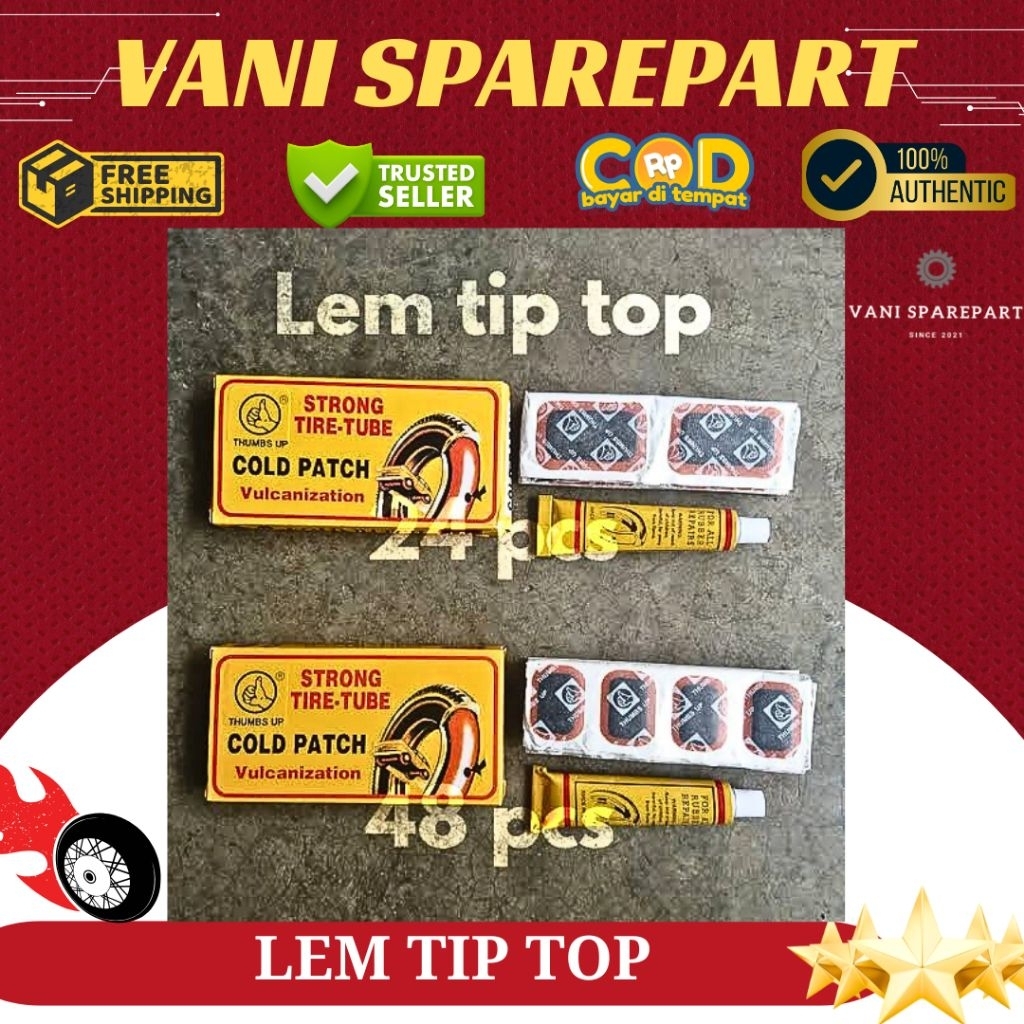 LEM KARET TAMBAL BAN SEPEDA MOTOR MOBIL COLD PATCH TIPTOP M48 L24