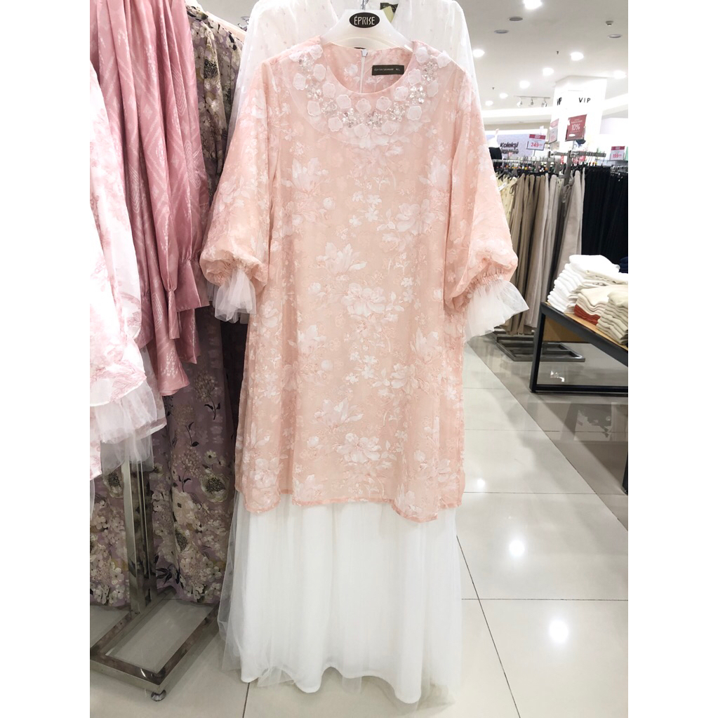 Yasmine Gamis/Dress Wanita Lengan 3/4 Koleksi Lebaran Brand Eprise