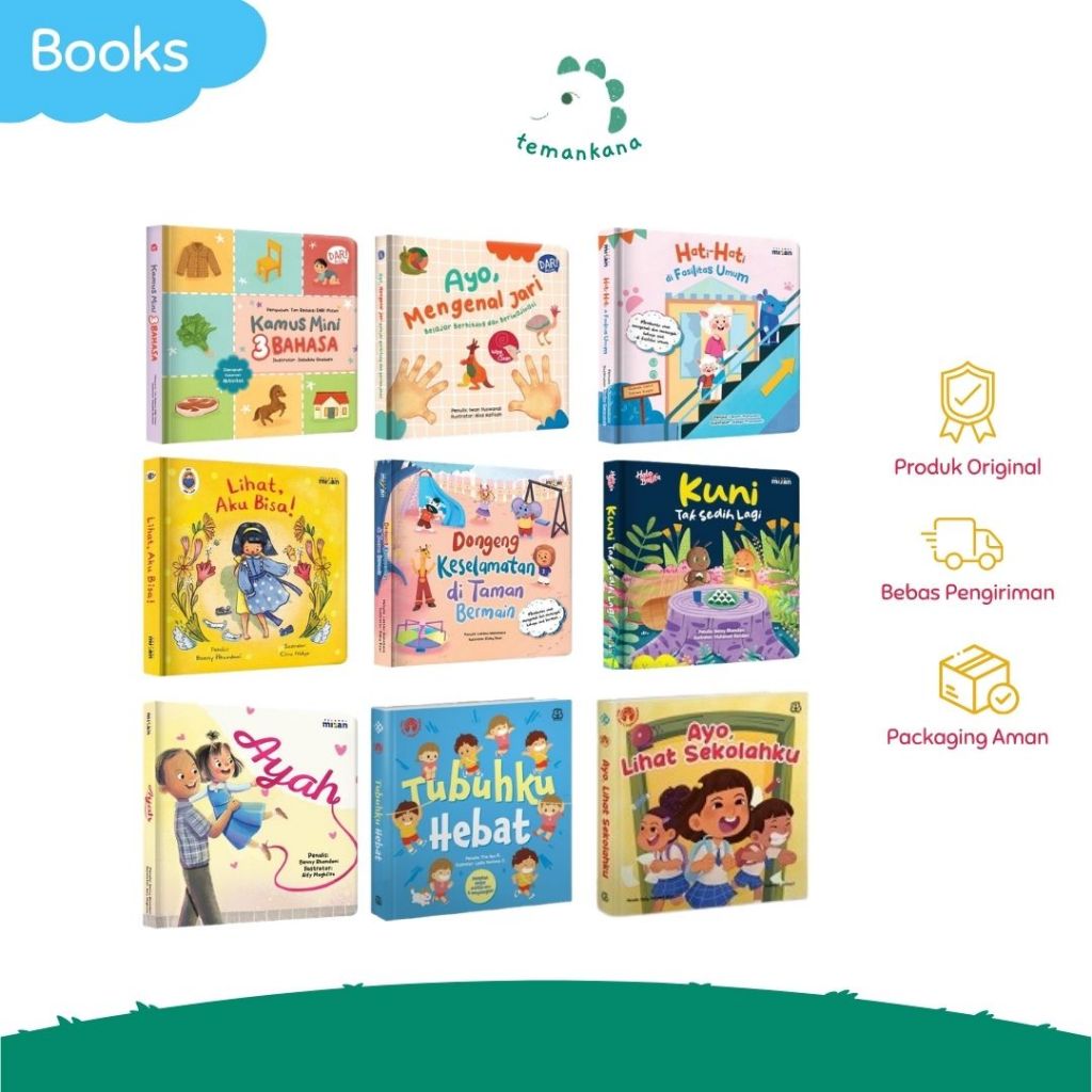 Obral Boardbook Buku Anak Mizan/ Dongeng Boardbook/ Belajar ABC/ Belajar 123/ Buku Anak 1 Tahun (Miz