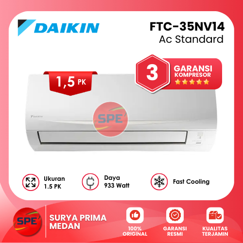 AC 1,5 PK DAIKIN STANDARD THAILAND FTC-35NV14 GARANSI RESMI (MEDAN)