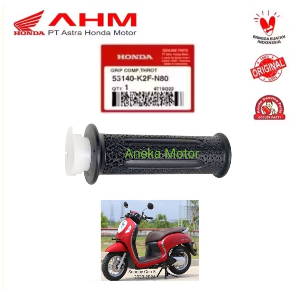 53140 53166 K2F N80 AHM Handgrip Slongsong Gas Hanfat Honda Scoopy eSP K2F Original Honda AHM