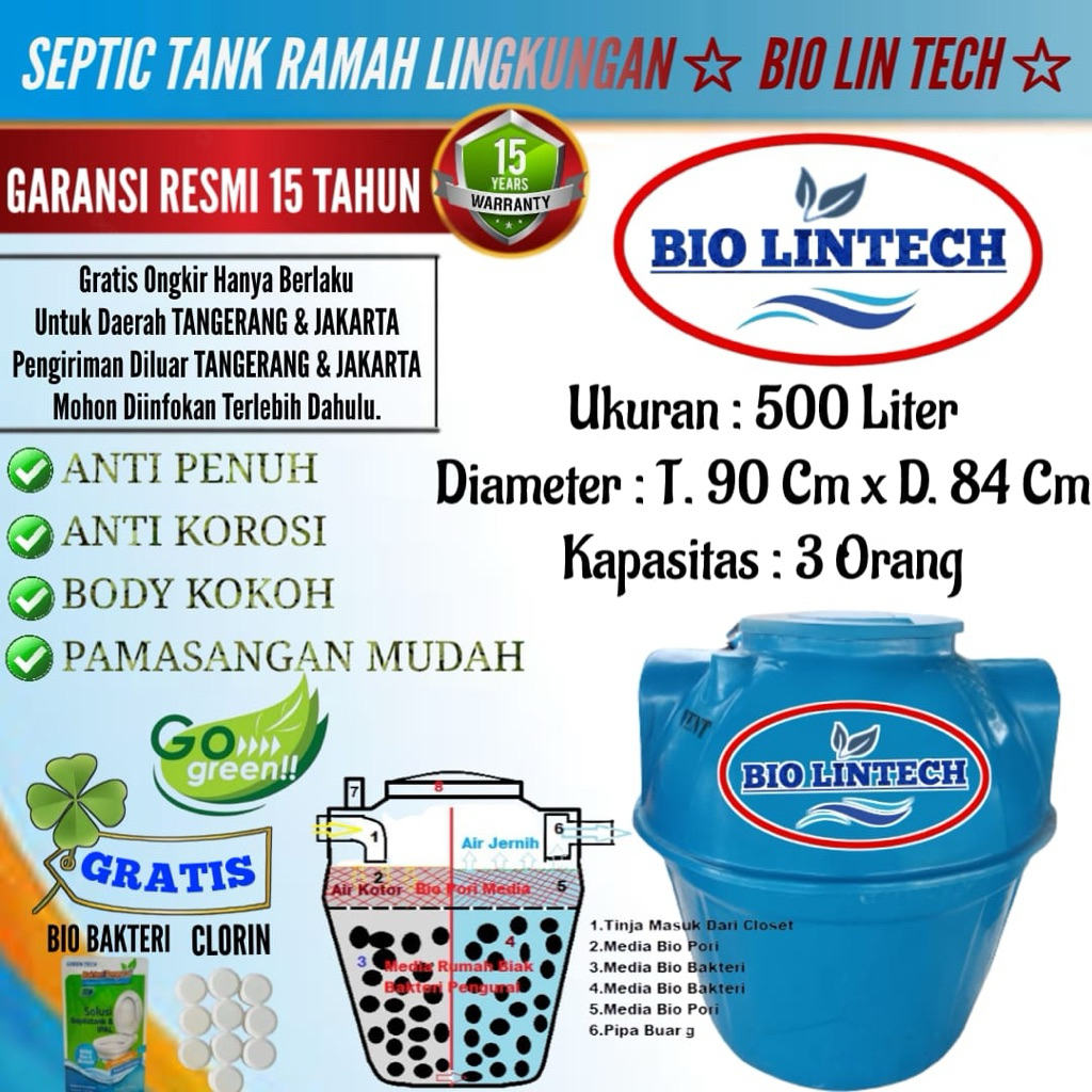 Septictank 500 Liter , BIOTECH BIOFILTER RAMAH LINGKUNGAN