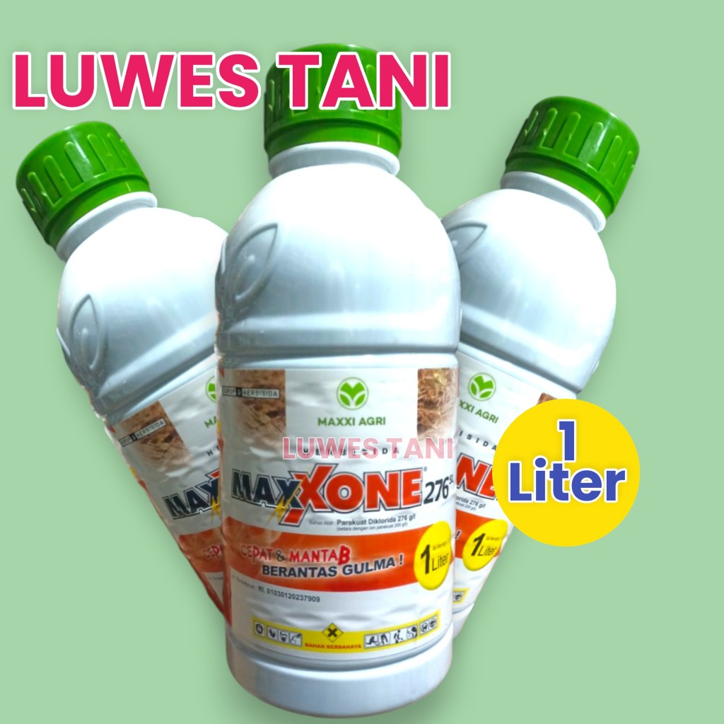 MAXONE 276SL 1 liter herbisida purna tumbuh berbahan aktif Parakuat Diklorida 276 g/l maxxone