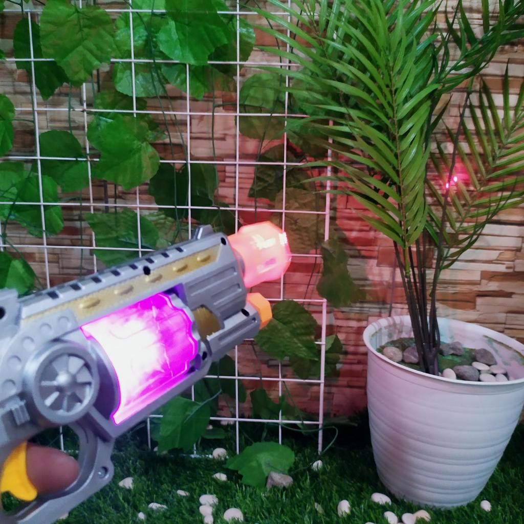 MAINAN TEMBAKAN GUN SENAPAN GETAR NYALA BUNYI LASER ANAK