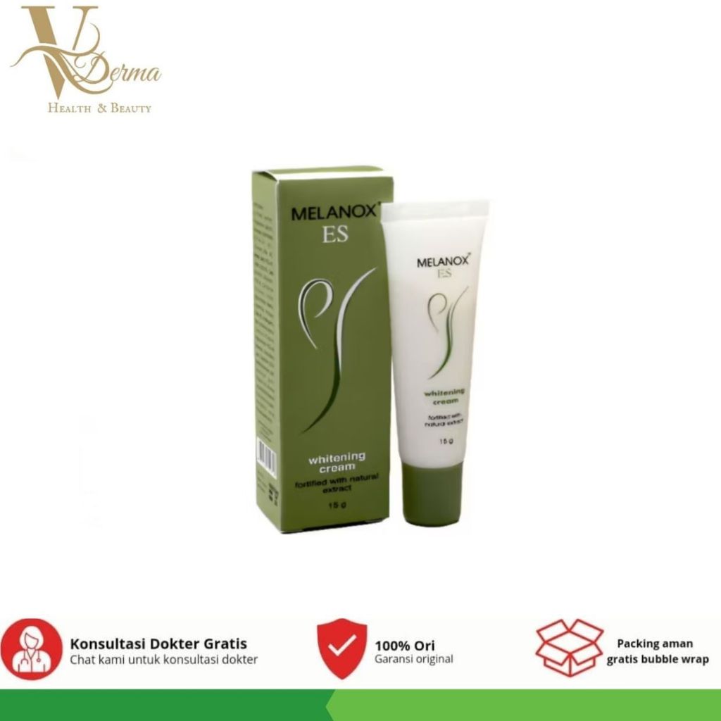 Melanox ES Whitening Cream 15g – Krim Pencerah Wajah Samarkan Flek Hitam & Melembapkan Kulit