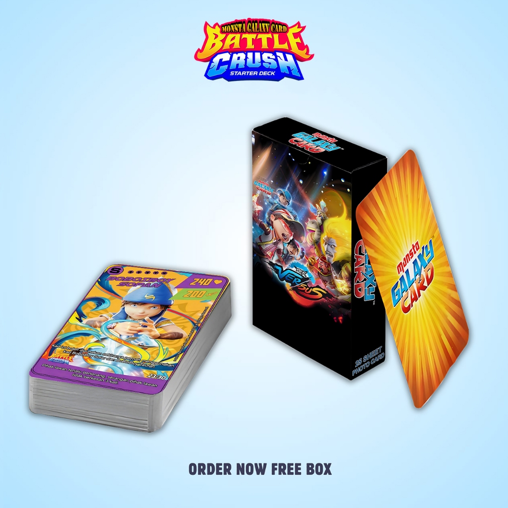 MONSTA BOBOIBOY GALAXY CARD BATTLE CRUSH STARTER DECK UNOFFICIAL 310 GSM PREMIUM