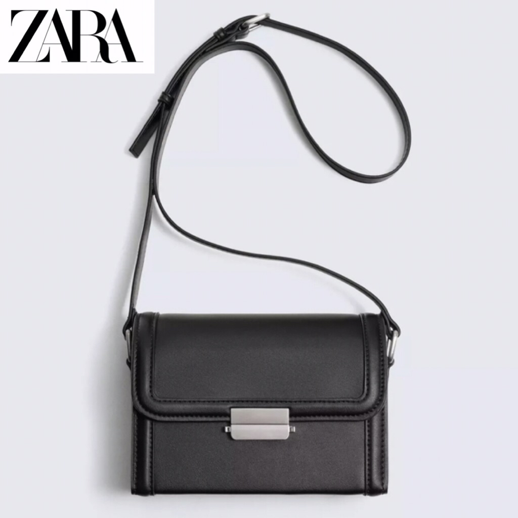 ZARA Men Rigid Box Crossbody Bag Tas Selempang Bahu Pria Black