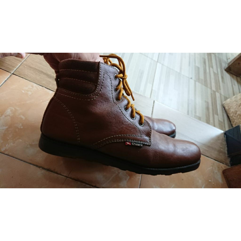 sepatu kulit boot Preloved chamois