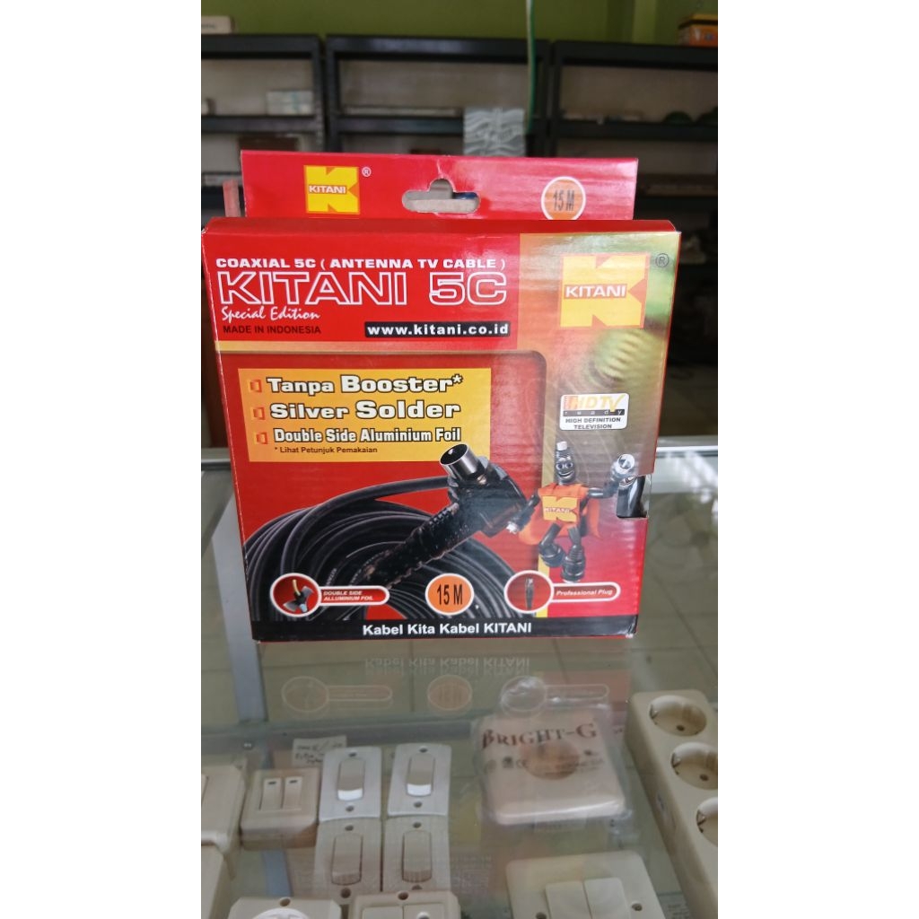 Kabel Antena TV kitani coaxial 5C 15 Meter / Kabel Kitani