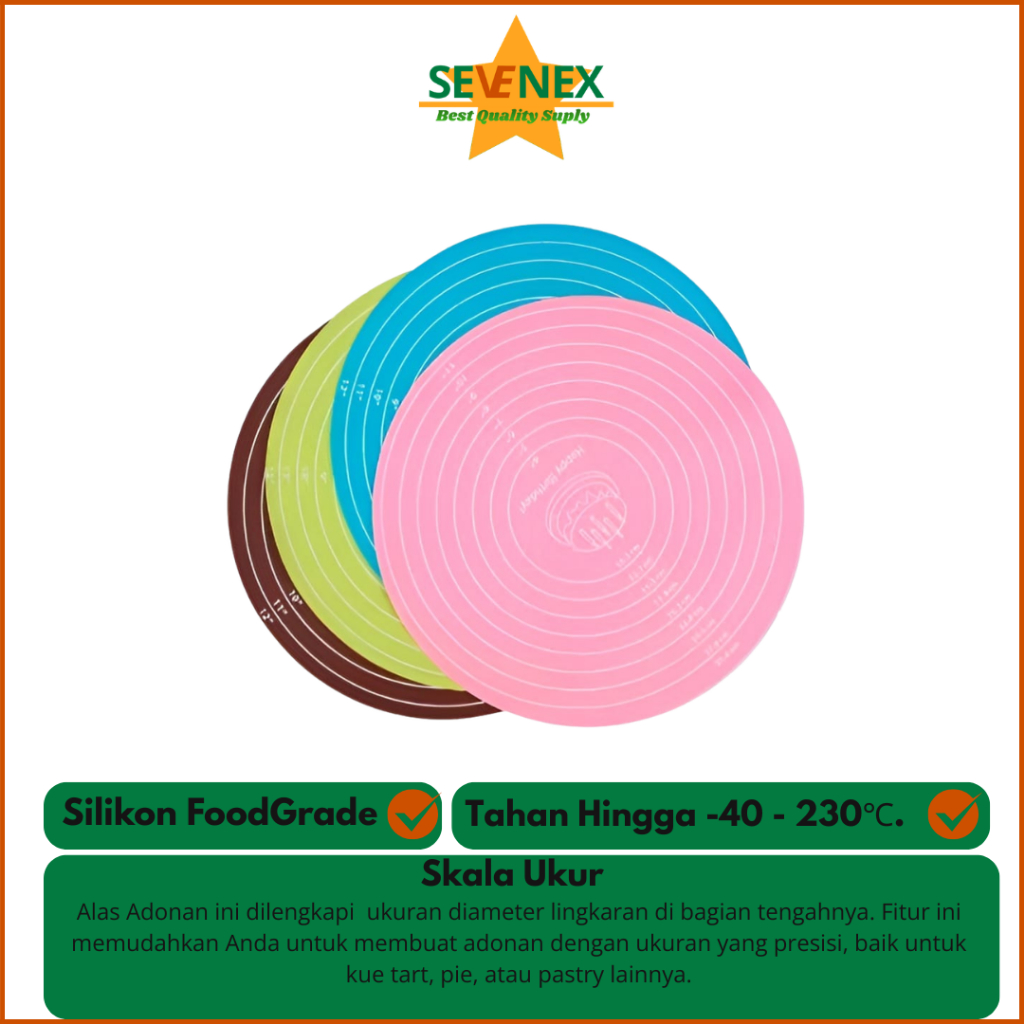 Mat Tatakan Alas Adonan Bulat Silikon FoodGrade Anti Lengket Diameter 30 cm